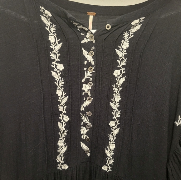 Free People Santiago Dress Boho Black & White Embroidered Size Large - Picture 13 of 16